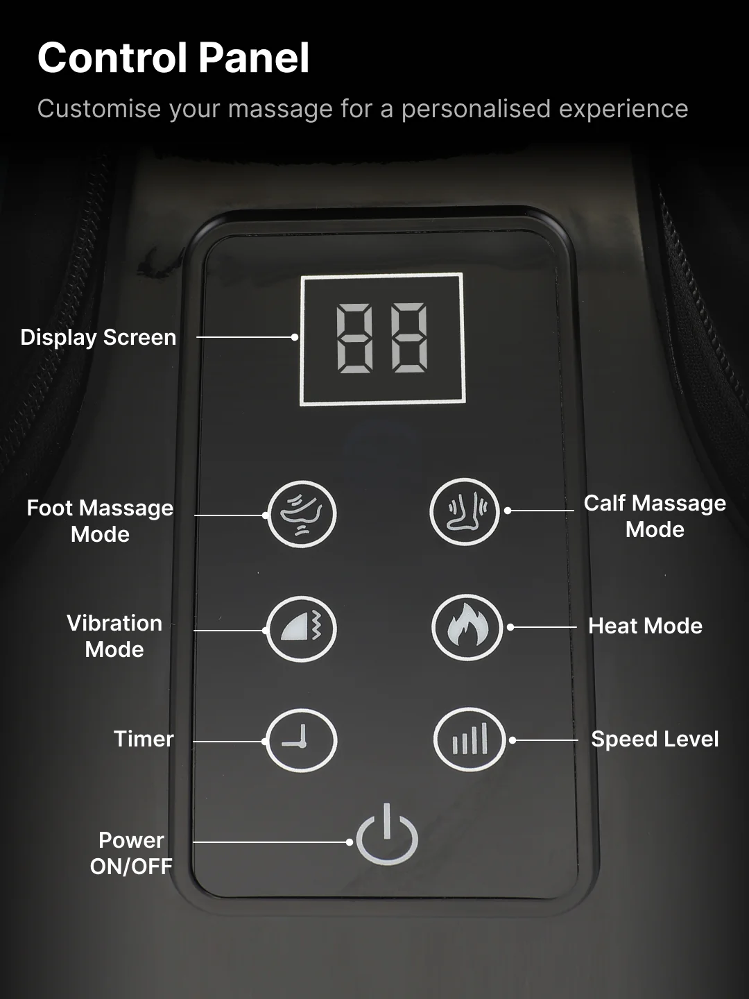 Cult Zen Foot & calf massager with Air Compression, Vibration & Warm Therapy, Pain Relief, Improves Blood Circulation, Suitable for Home usage - Image 5