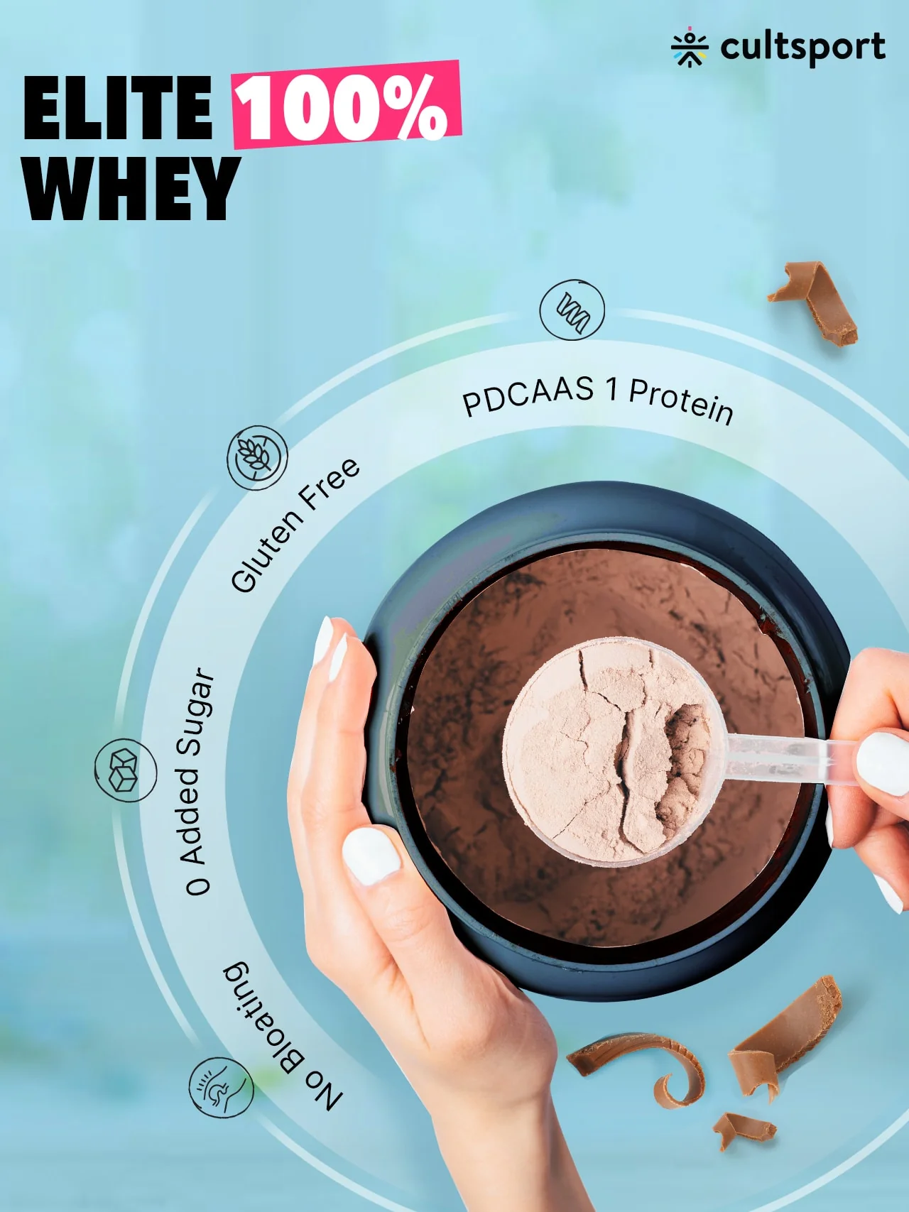 100% Whey Protein Premium Protein - 1kg | Sugar free | Protein Powder for Men & Women for Muscle Support & Recovery | 25g Protein Per Serving | 2.5g BCAA, 3.9g Glutamic acid | Belgium Dark Chocolate - Image 8