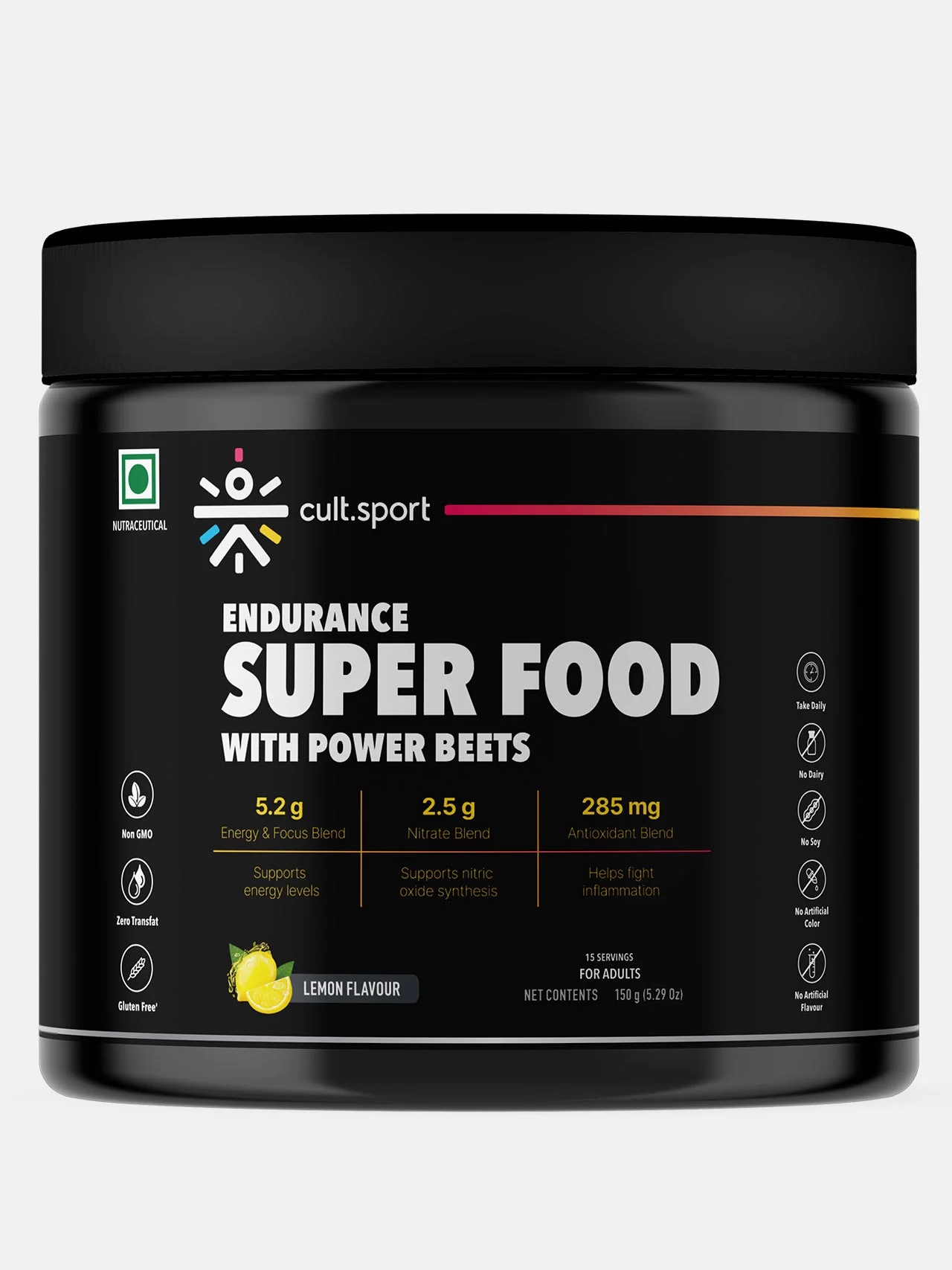 Cultsport Endurance Superfood With Power Beets | Beetroot Extract | Antioxidants | Nitrate Blend | L-Carnitine, L -arginine, Dextrose, etc. | No Artificial Colour | No Artificial Flavour