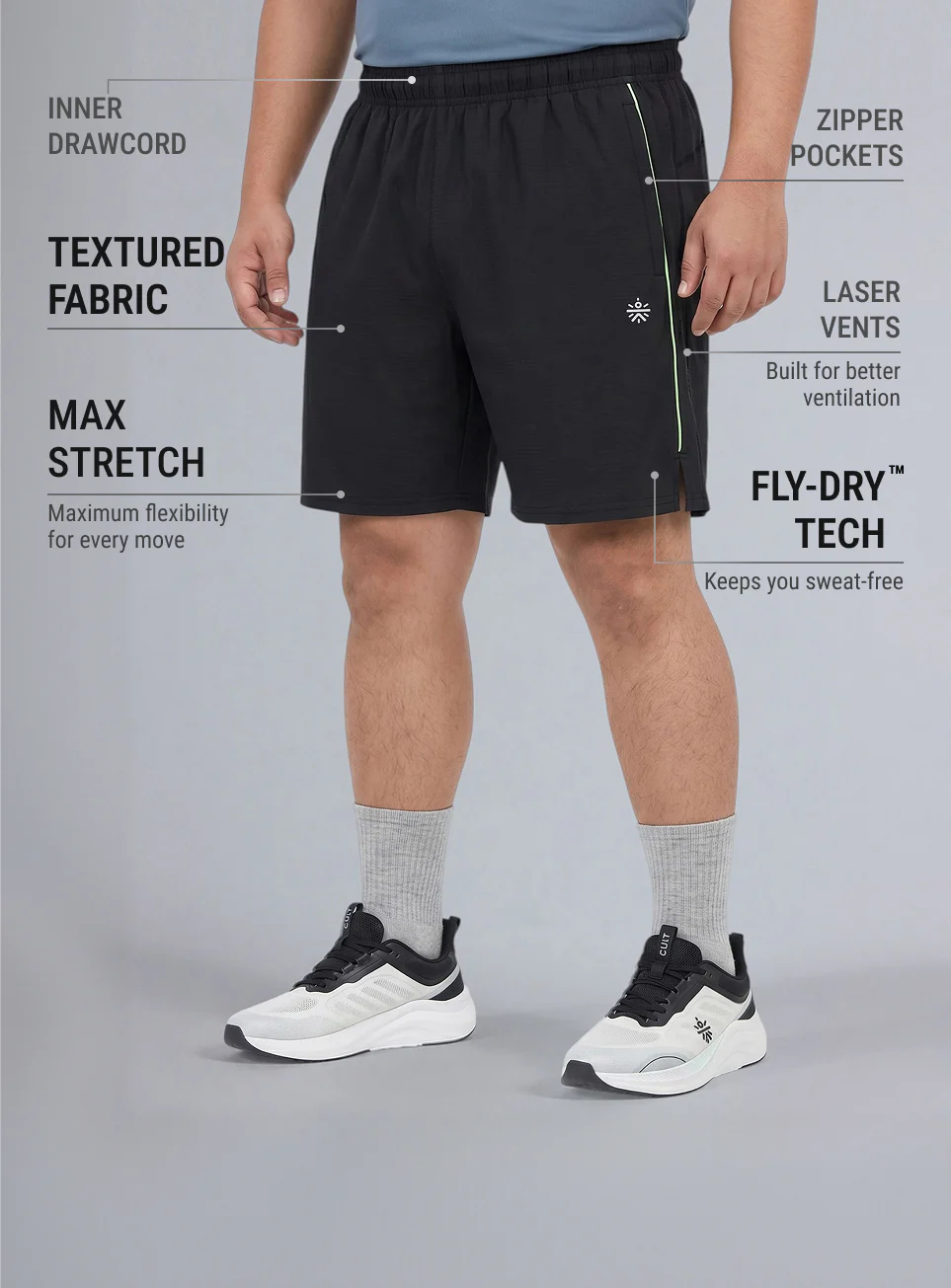 Men's Black Air Flex Plus Size Training Shorts - Image 5