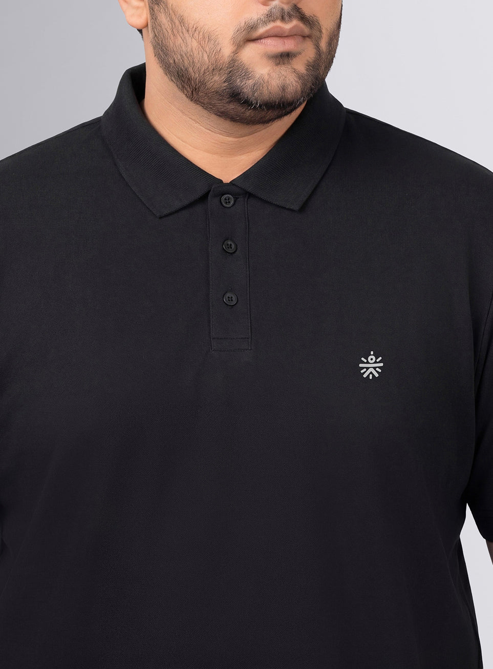Men's Black All Day Play Plus Size Polo T-shirt - Image 7