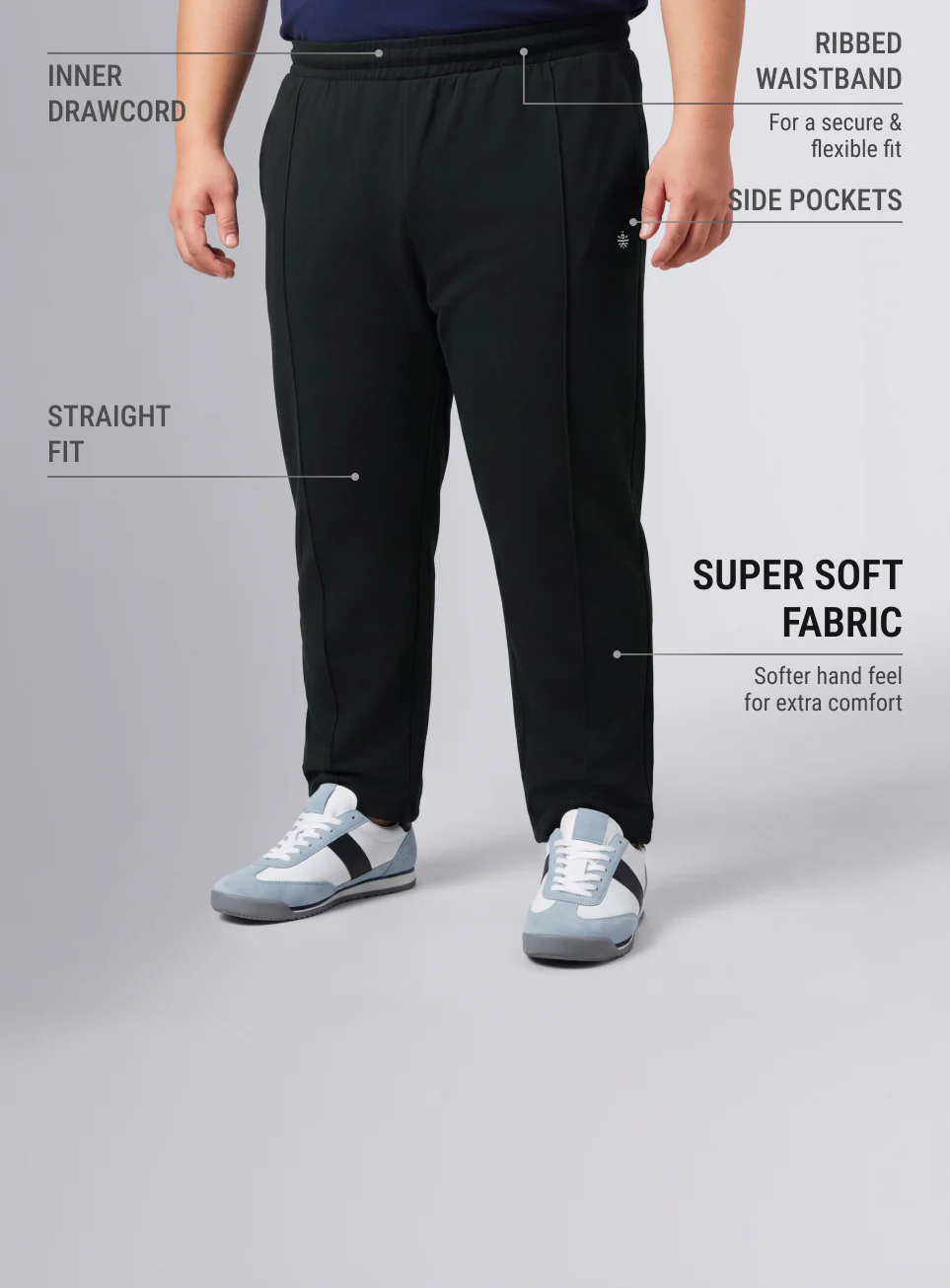 Men's Black All Day Play Straight Fit Trackpants - Image 5