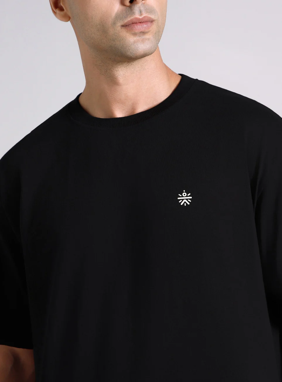 Men's Black Built-In Motion Graphic Oversized T-shirt - Image 7