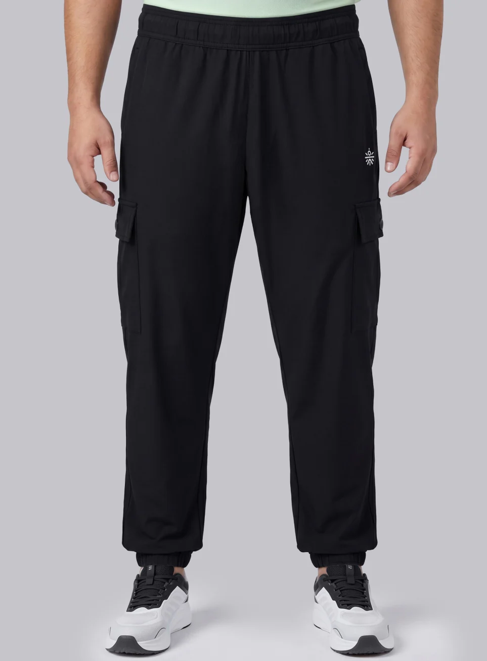 Men's Black Cargo Training Plus Size Joggers - Image 4