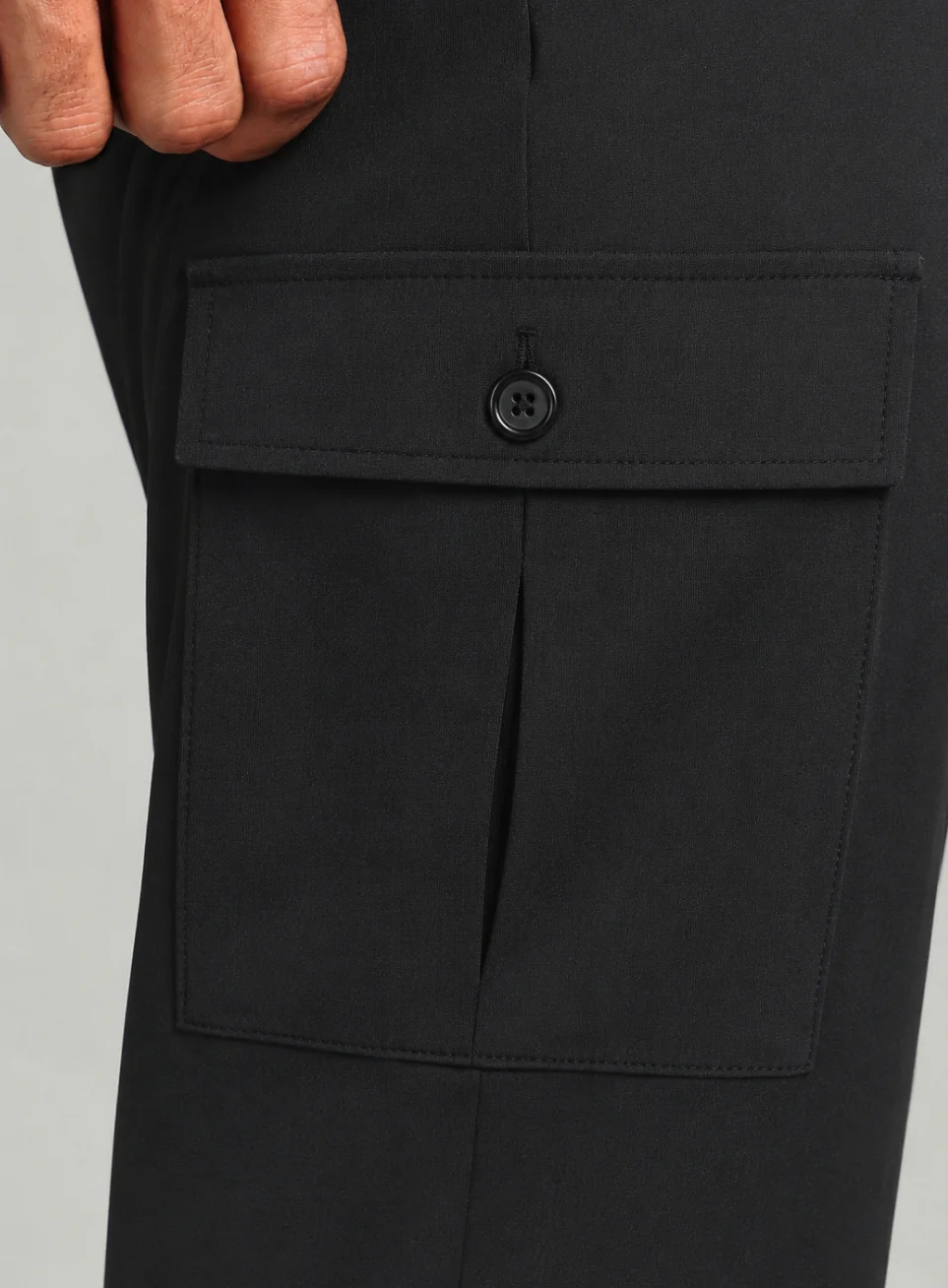 Men's Black Cargo Training Plus Size Joggers - Image 8