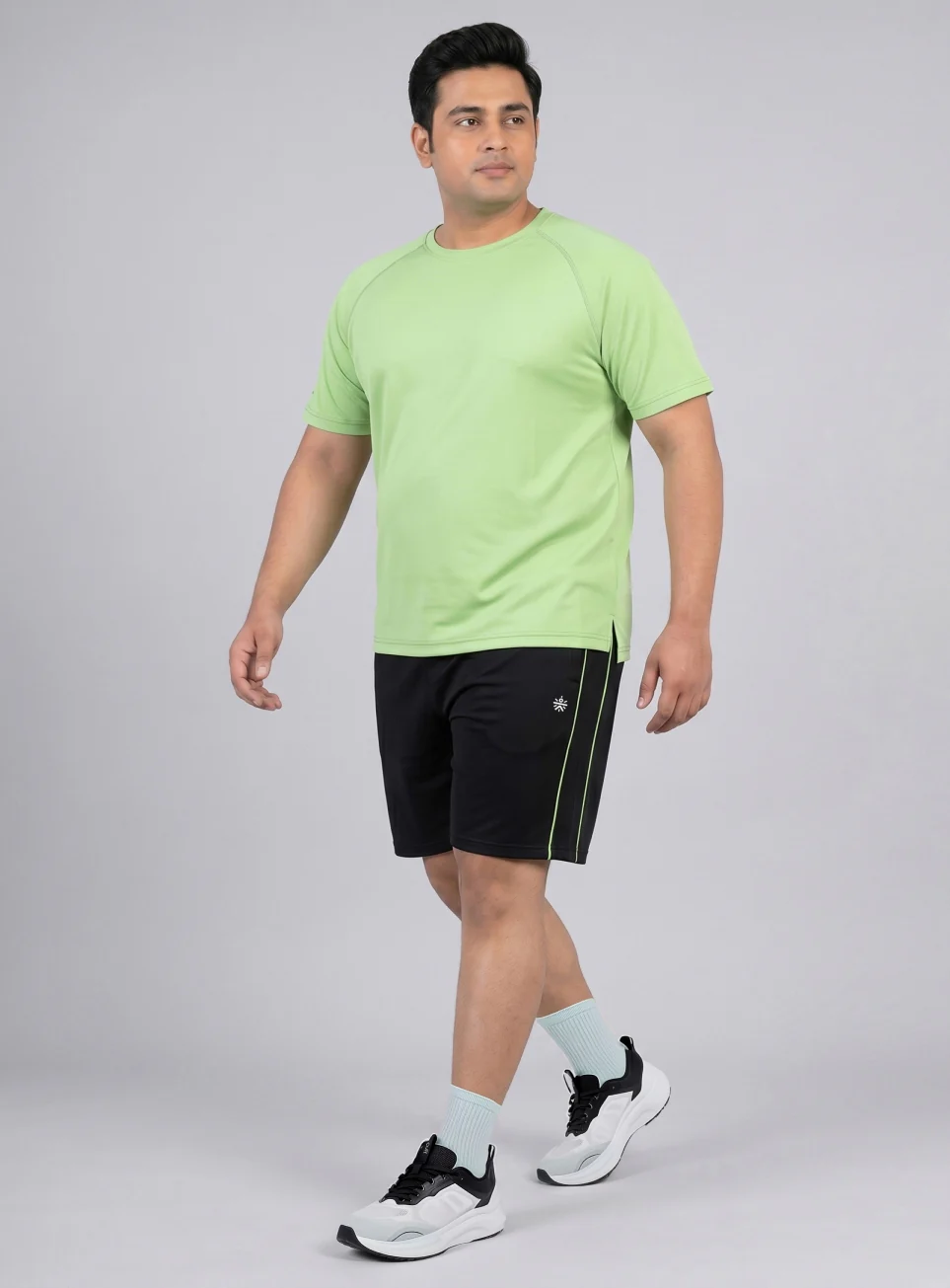 Men's Black Edge Line Training Plus Size Shorts - Image 3