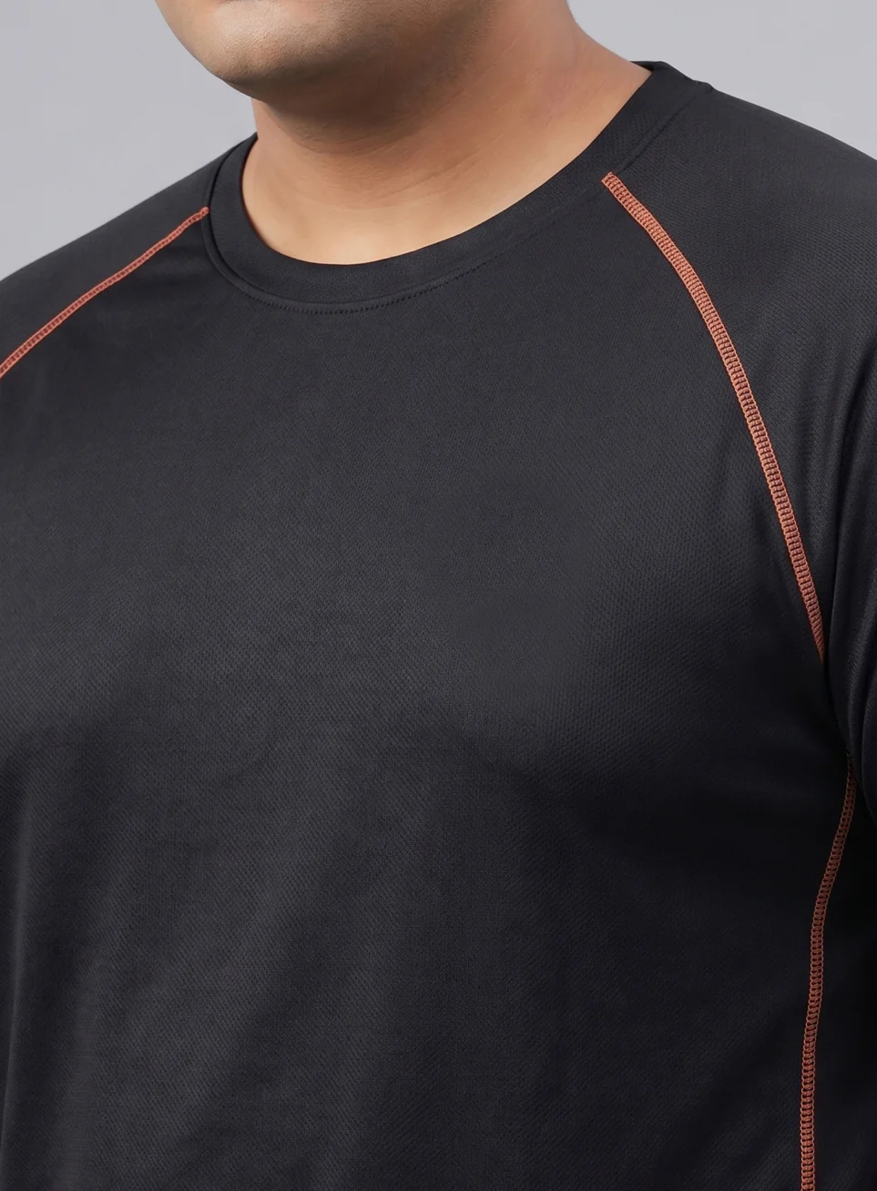 Men's Black Everyday Workout Train Plus Size T-shirt - Image 7
