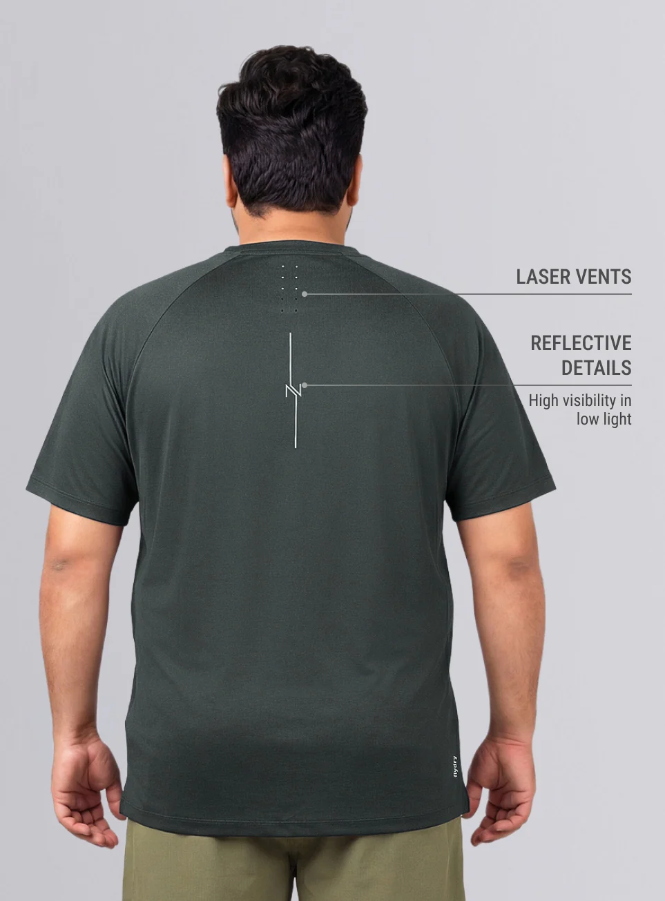 Men's Black Plus Size Pro Run Athlete T-shirt - Image 6