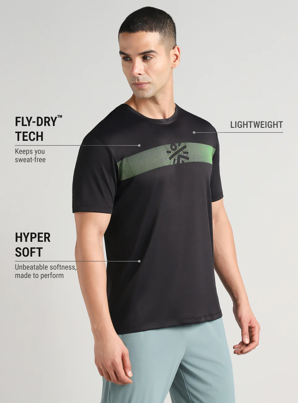 Men's Black Power Move Training T-shirt - Image 5