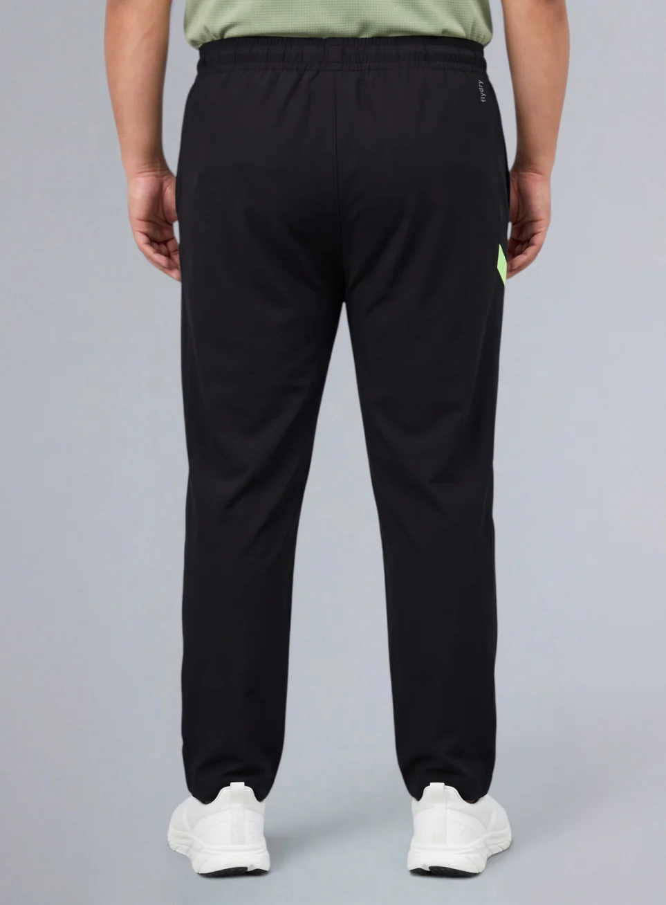 Men's Black Power Pop Plus Size Straight Fit Trackpants - Image 6