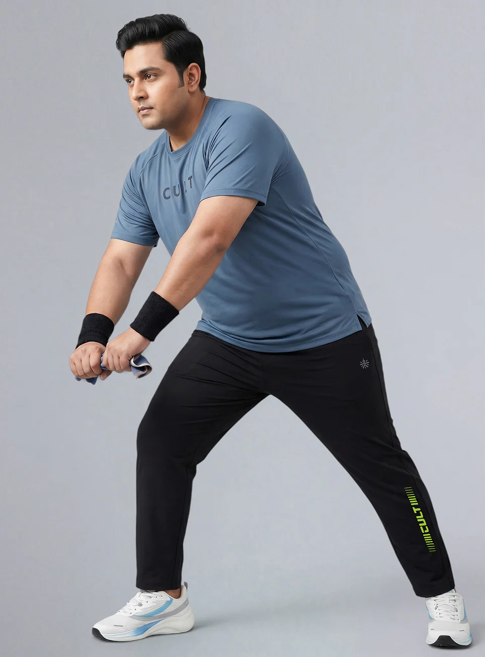 Men's Black Pro Movement Runner's Plus Size Trackpants - Image 2