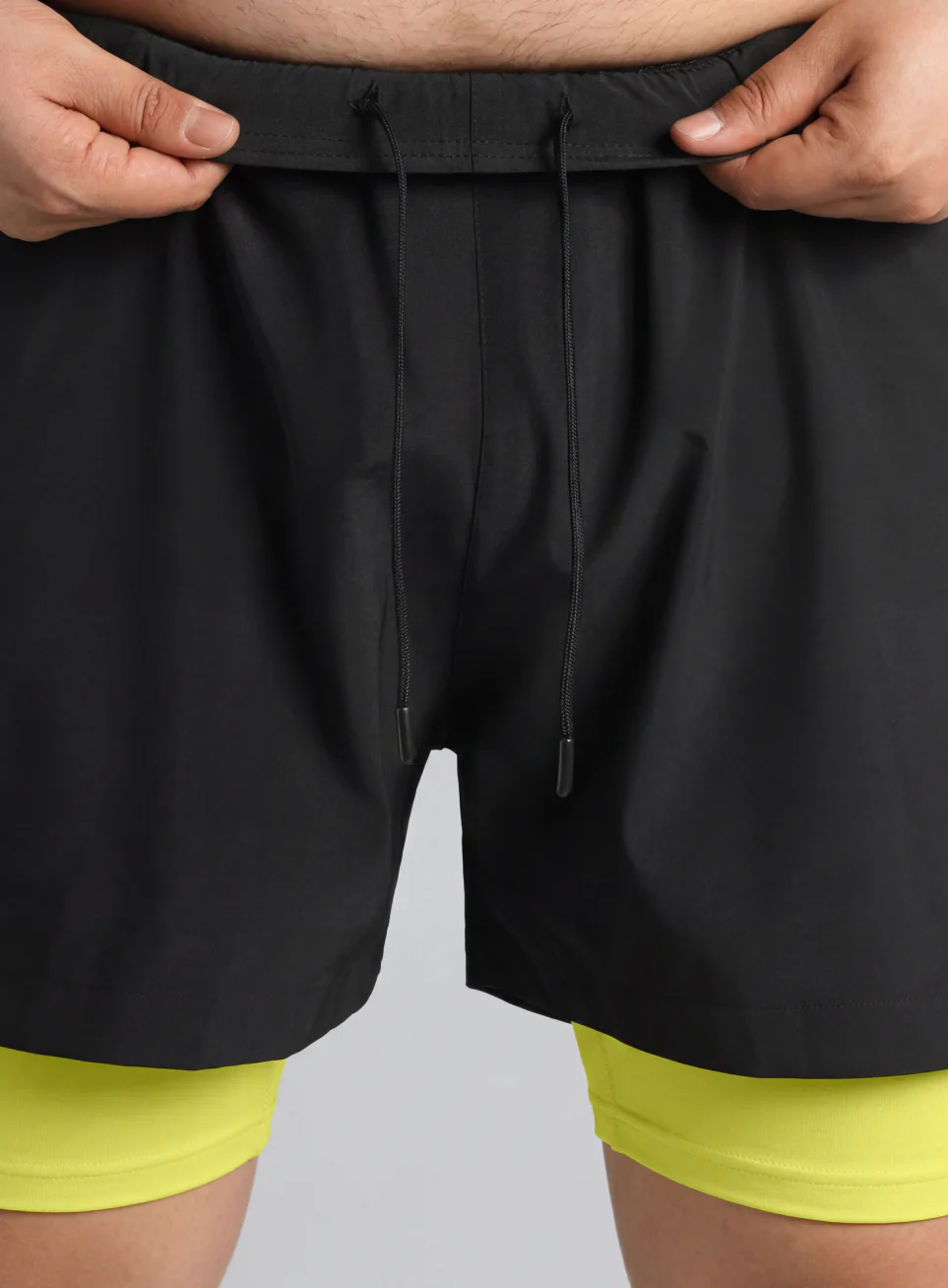 Men's Black Running Plus Size In-Built Shorts - Image 10