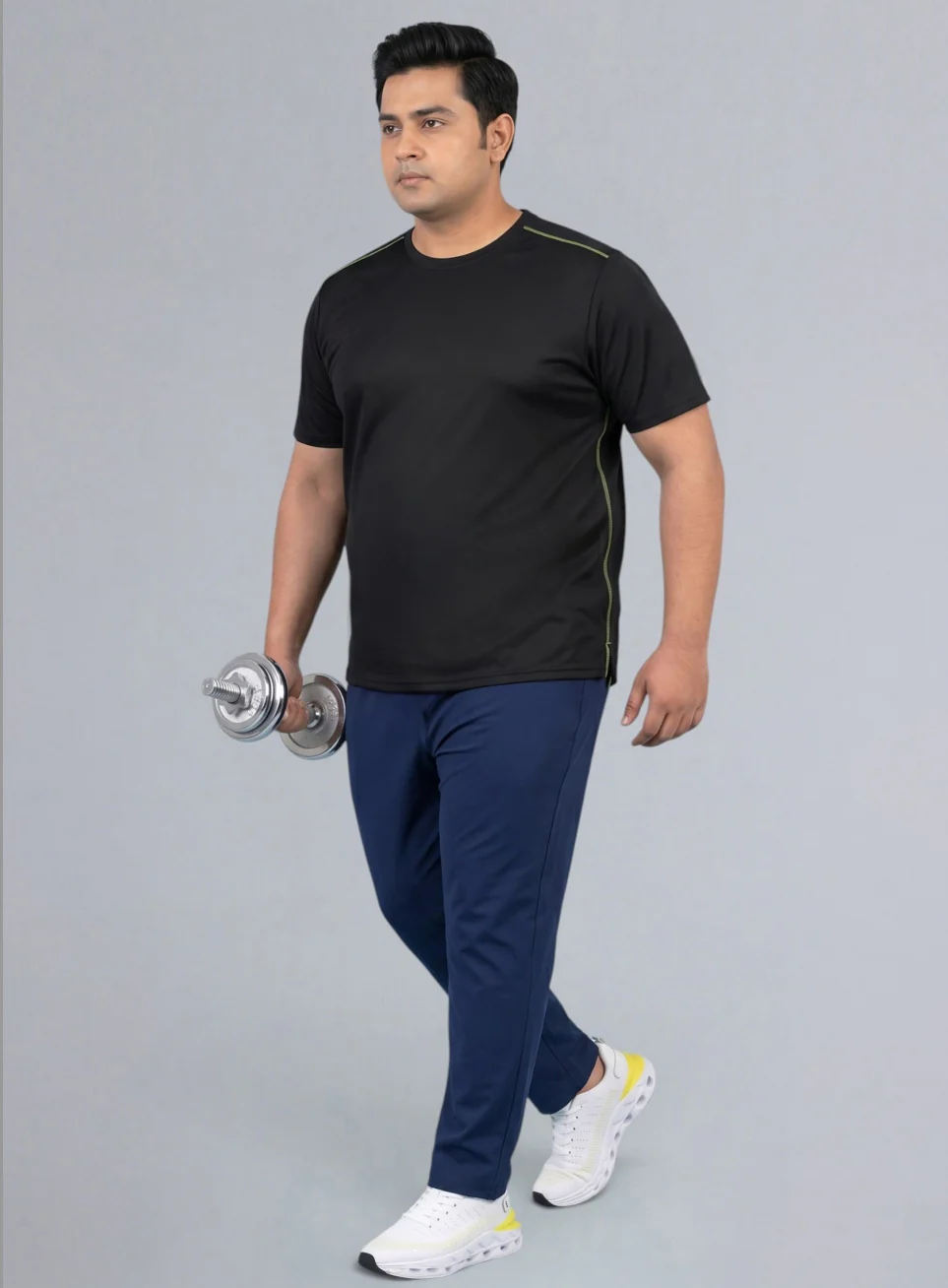 Men's Black Training Essential Plus Size T-shirt - Image 3