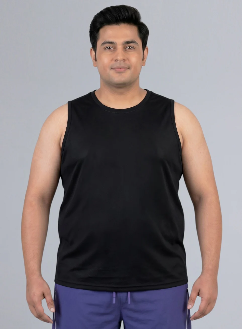 Men's Black Training Essential Plus size Tank - Image 4