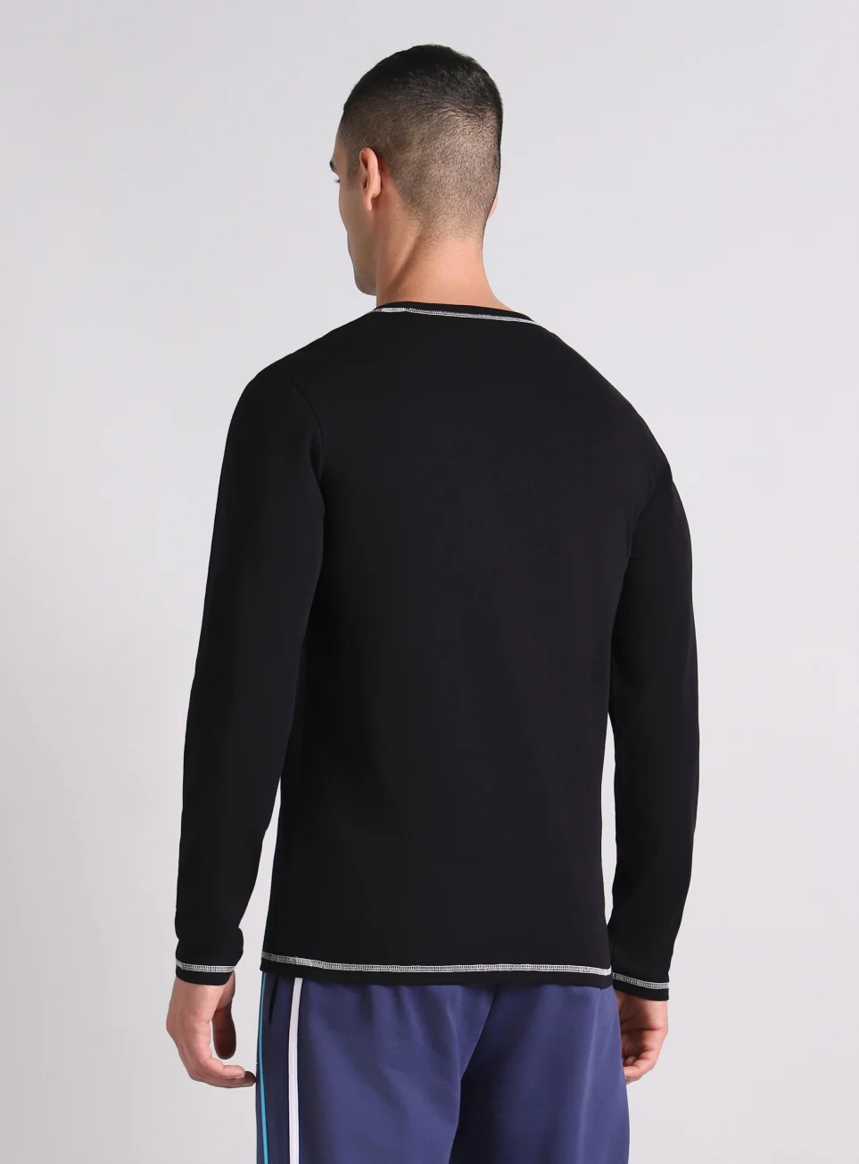 Men's Black V-Man Cult Graphic Full Sleeve T-shirt - Image 6