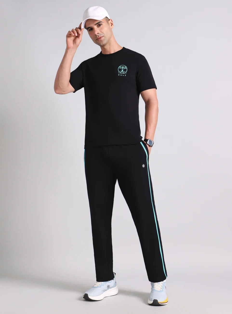 Men's Black V-Man Miniature Print T-shirt - Image 3