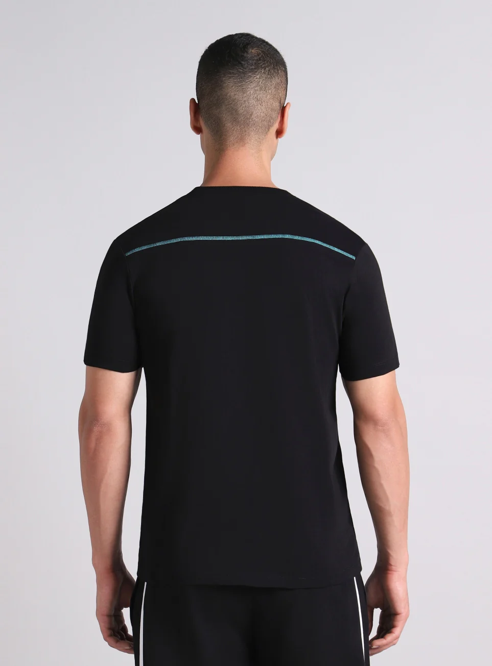 Men's Black V-Man Miniature Print T-shirt - Image 6