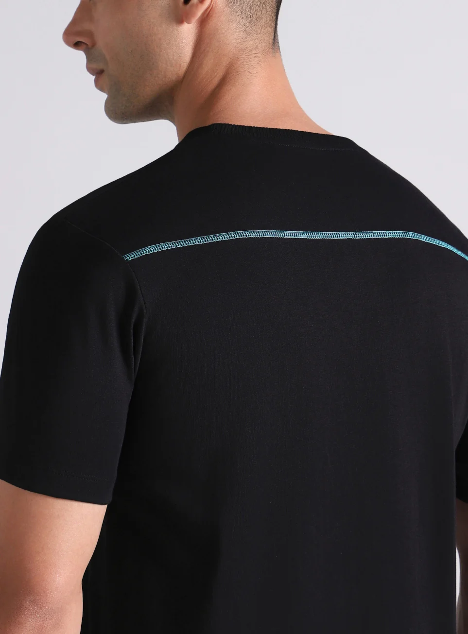 Men's Black V-Man Miniature Print T-shirt - Image 8