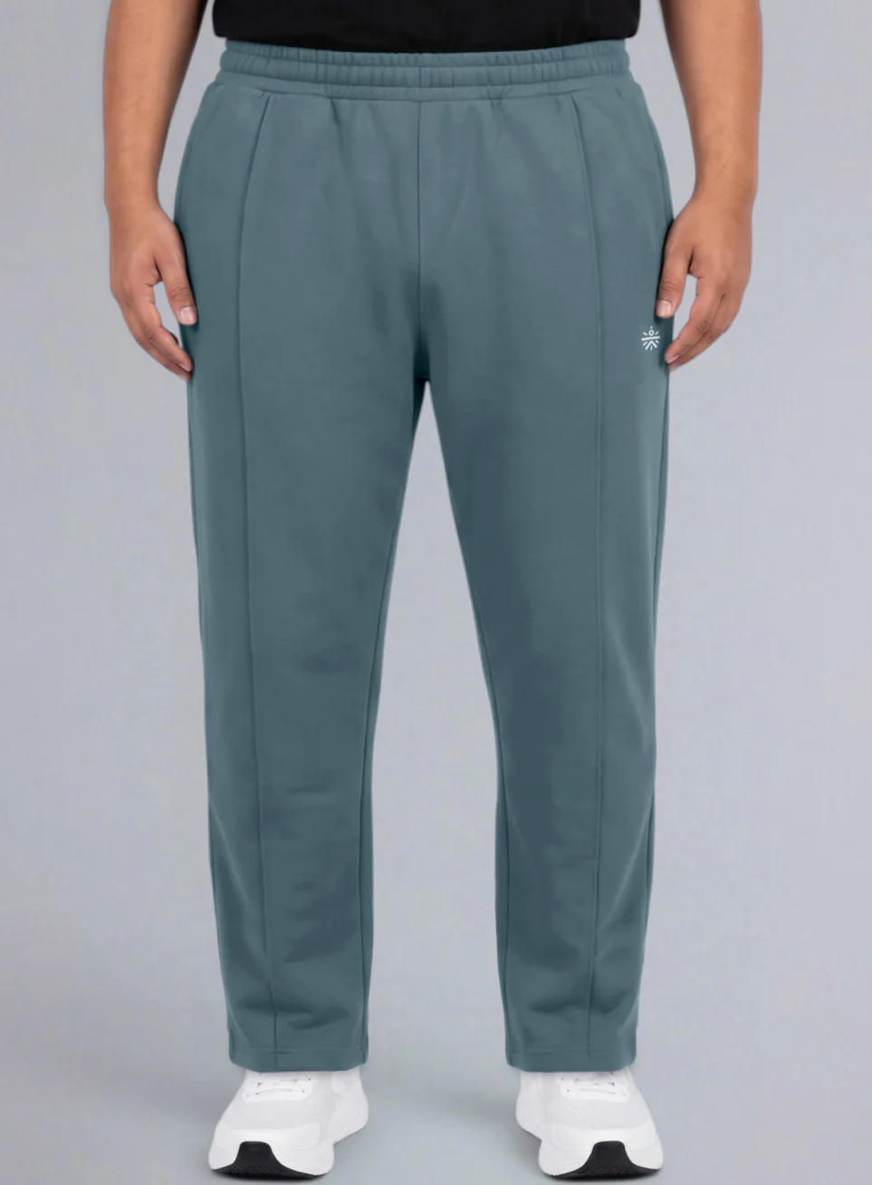 Men's Blue All Day Play Plus Size Straight Fit Trackpants - Image 4