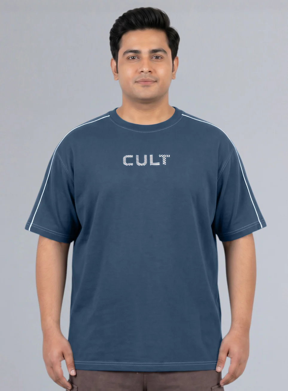 Men's Blue Cult Brand Carrier Plus Size Oversized Fit T-shirt - Image 4