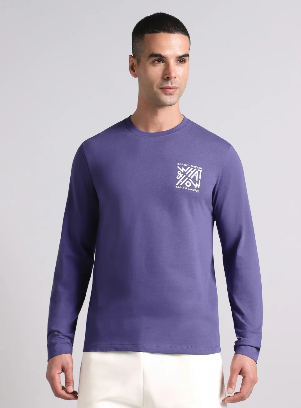 Men's Blue Cult Graphic Full Sleeve T-shirt - Image 4