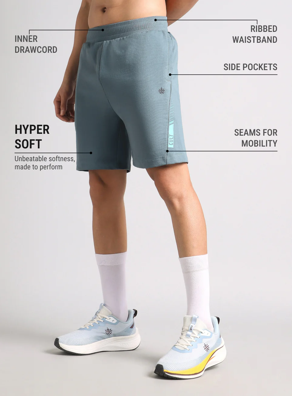 Men's Blue Cult Power-Up Training Shorts - Image 5