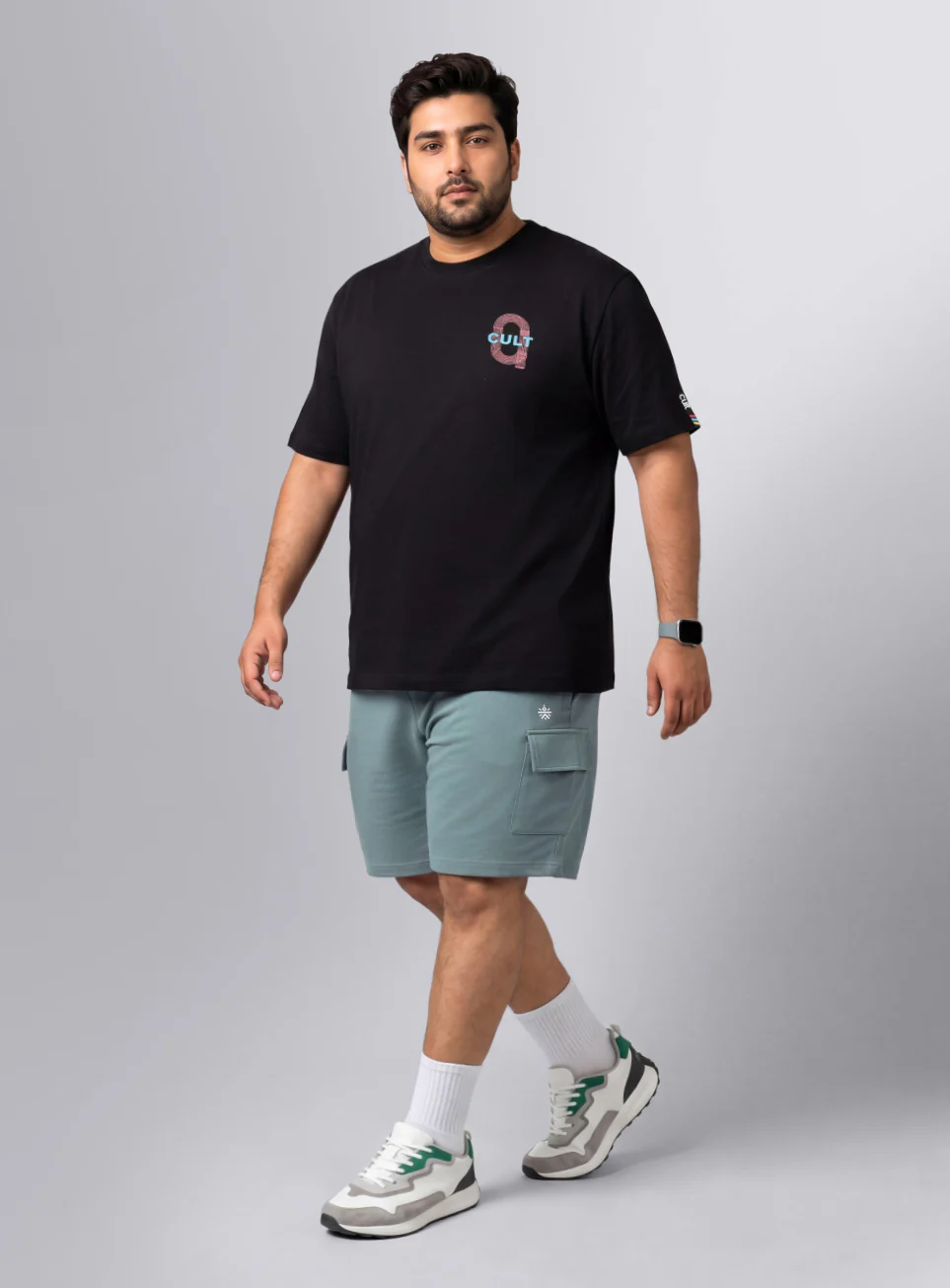 Men's Blue Move All Day Plus Size Cargo Shorts - Image 2
