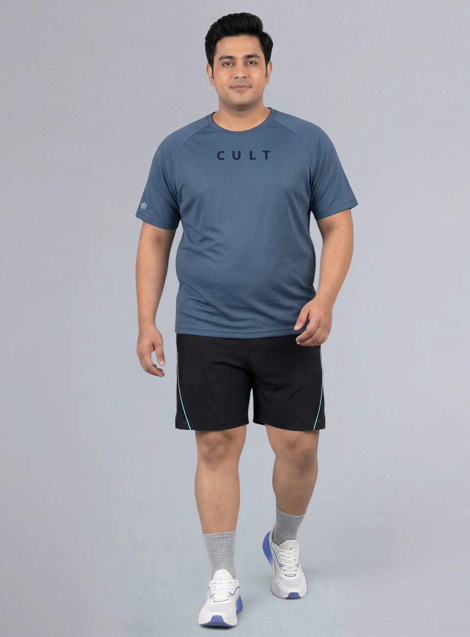 Men's Blue Plus Size Pro Run Athlete T-shirt - Image 3