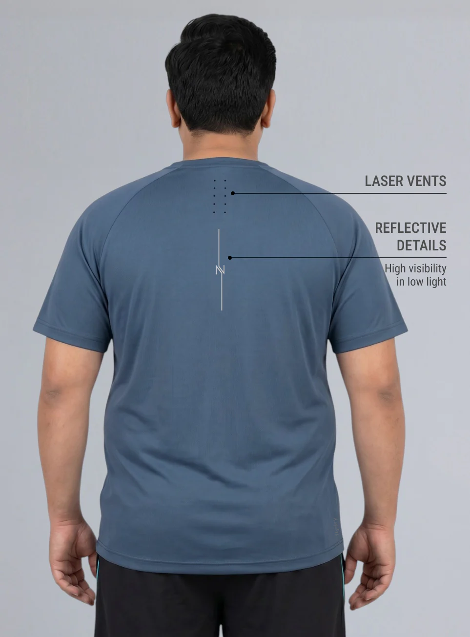 Men's Blue Plus Size Pro Run Athlete T-shirt - Image 6
