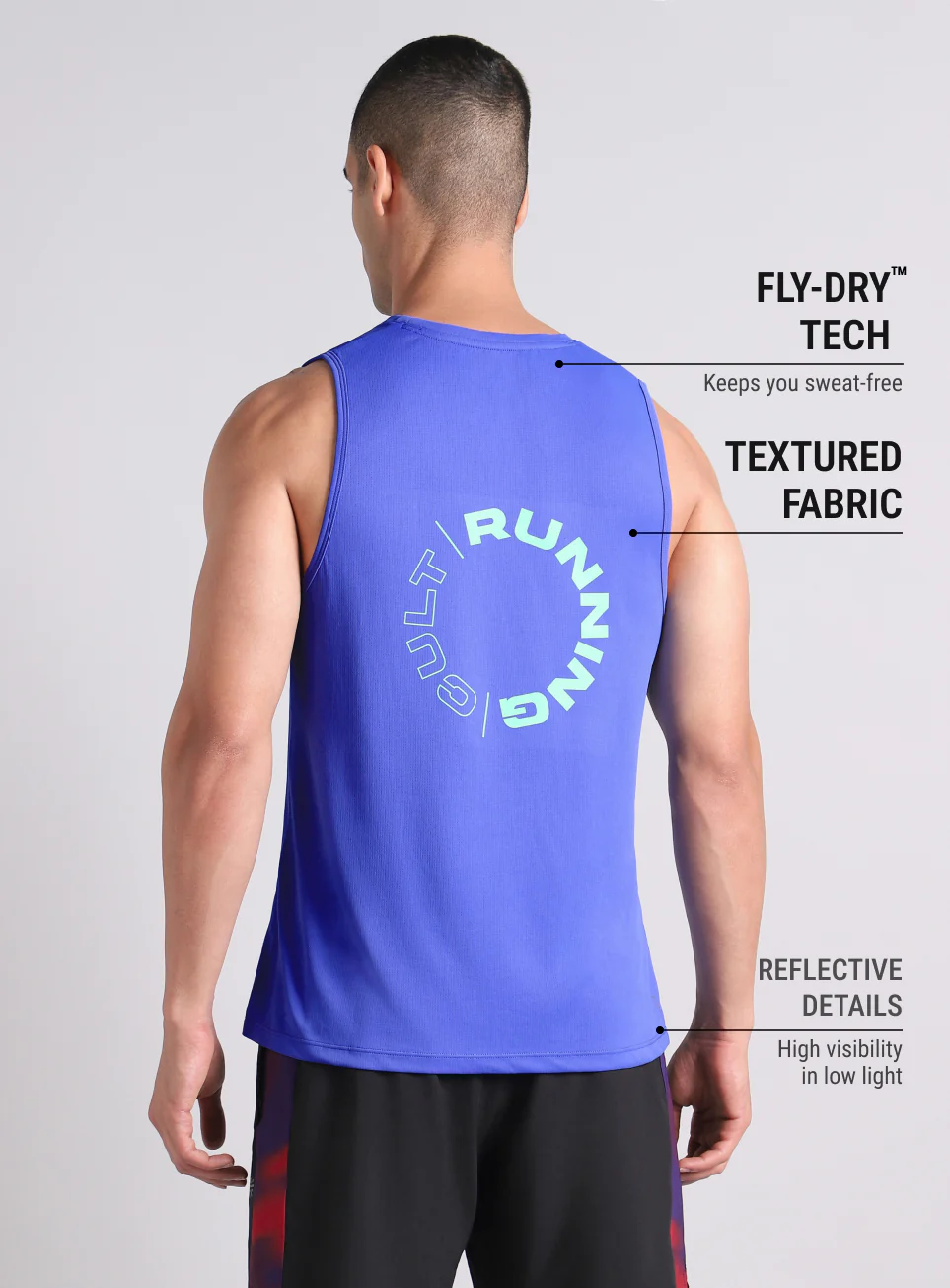 Men's Blue Running Pro Tank - Image 6