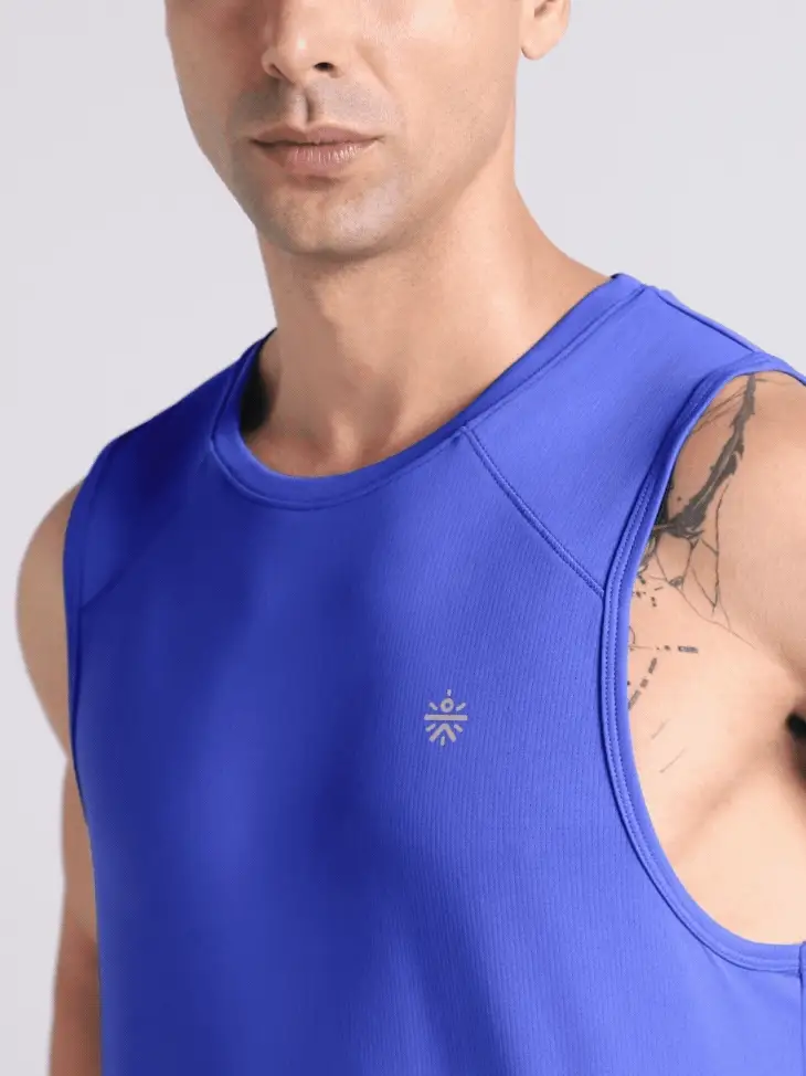 Men's Blue Running Pro Tank - Image 7