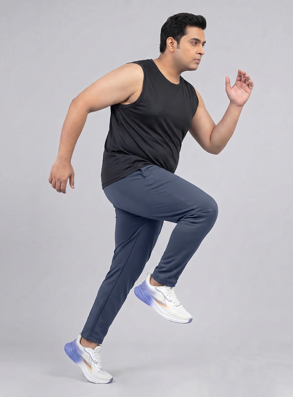 Men's Blue Ultimate Running Plus Size Trackpants - Image 2