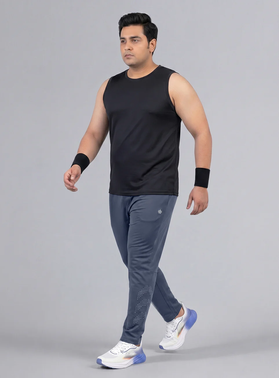 Men's Blue Ultimate Running Plus Size Trackpants - Image 3