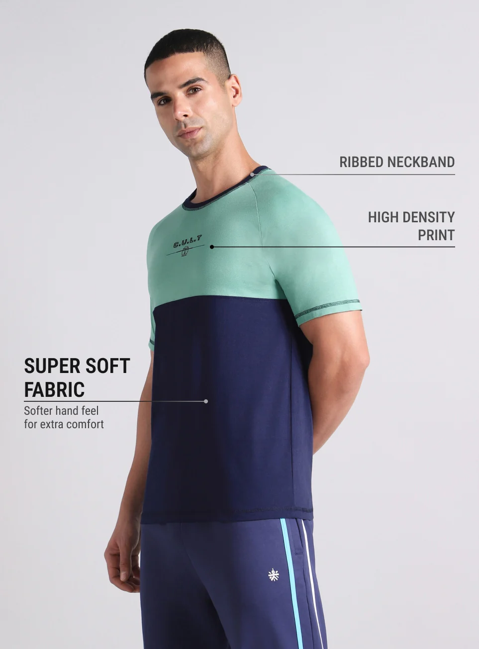 Men's Colourblock V-Man Cult Graphic T-shirt - Image 5