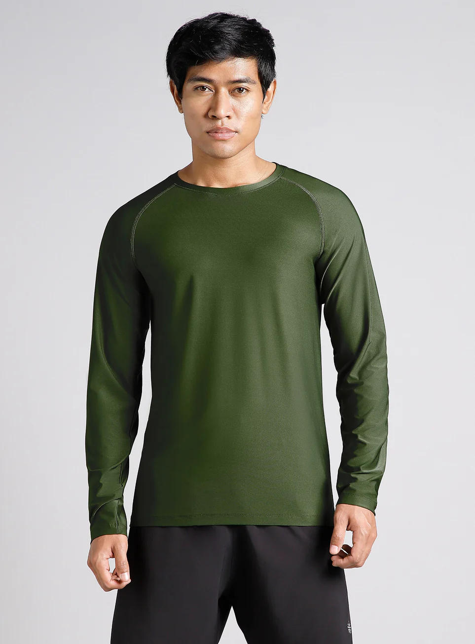 Men's Dark Green Base Layer Run Full Sleeve T-shirt - Image 4