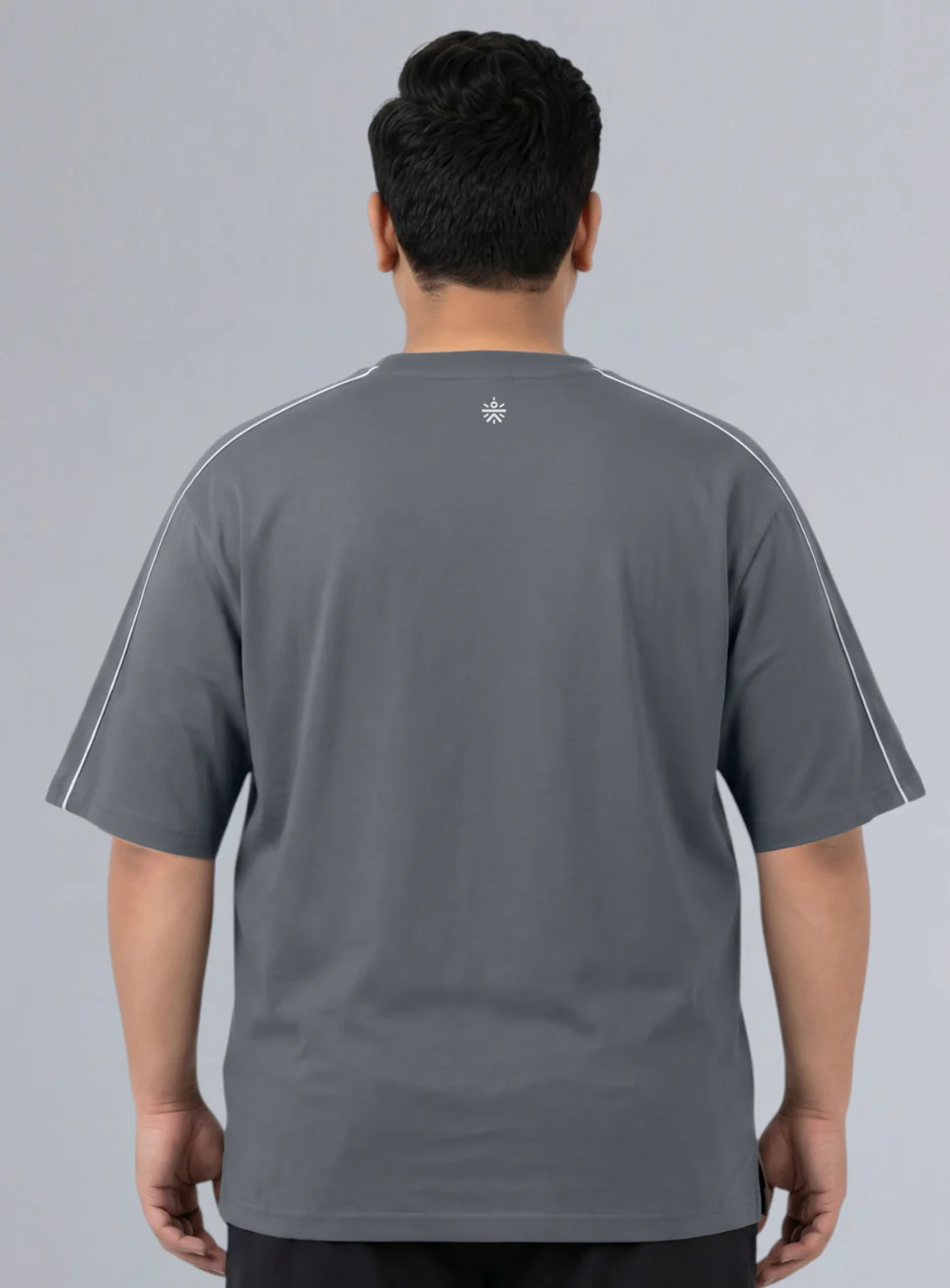 Men's Dark Grey Cult Brand Carrier Plus Size Oversized Fit T-shirt - Image 6