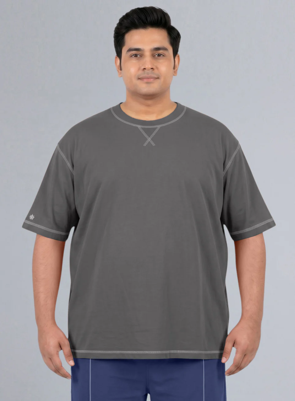Men's Dark Grey Play Day Plus Size Oversized Fit T-shirt - Image 4