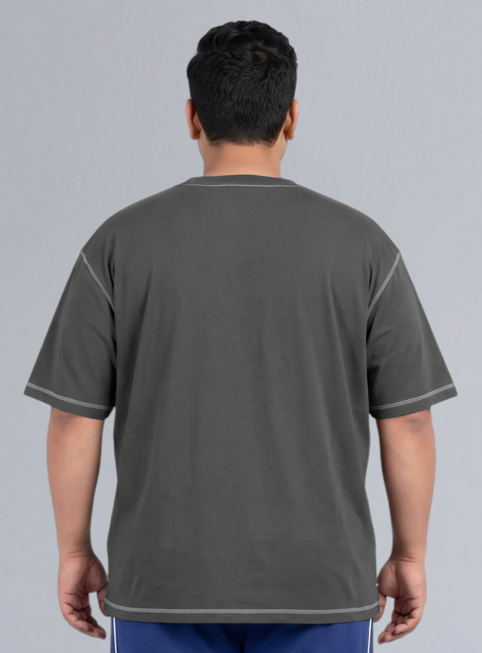 Men's Dark Grey Play Day Plus Size Oversized Fit T-shirt - Image 6
