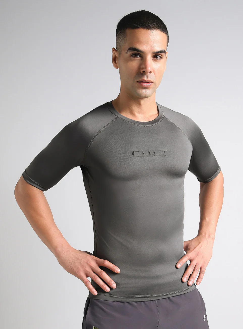 Men's Dark Grey Power Compression T-shirt