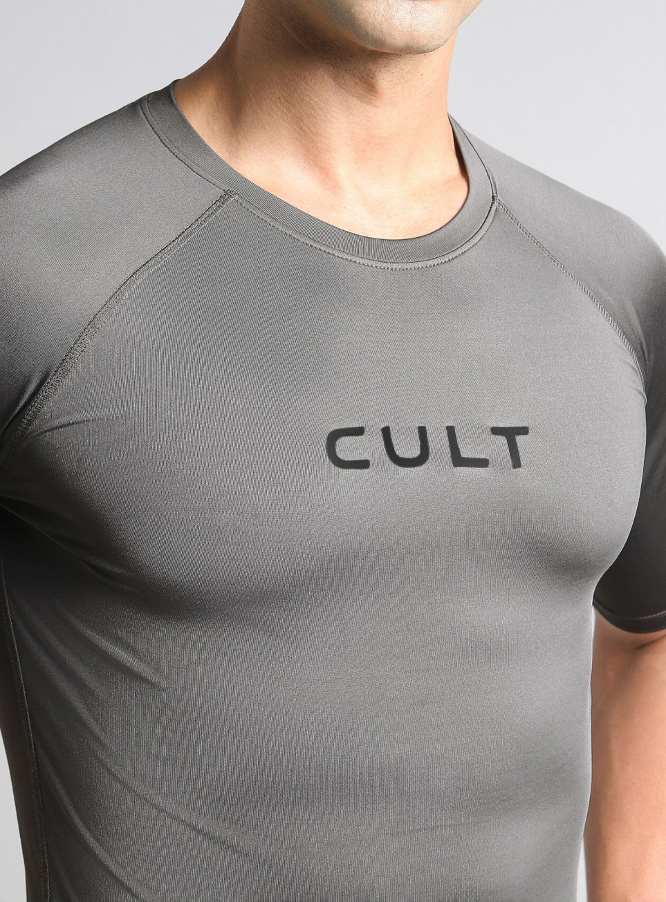 Men's Dark Grey Power Compression T-shirt - Image 7