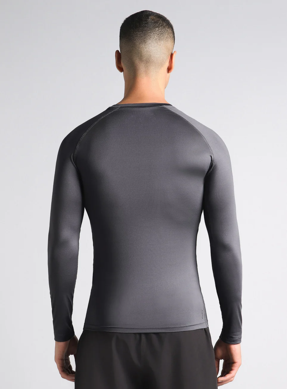 Men's Dark Grey Power Compression Full Sleeve T-shirt - Image 6