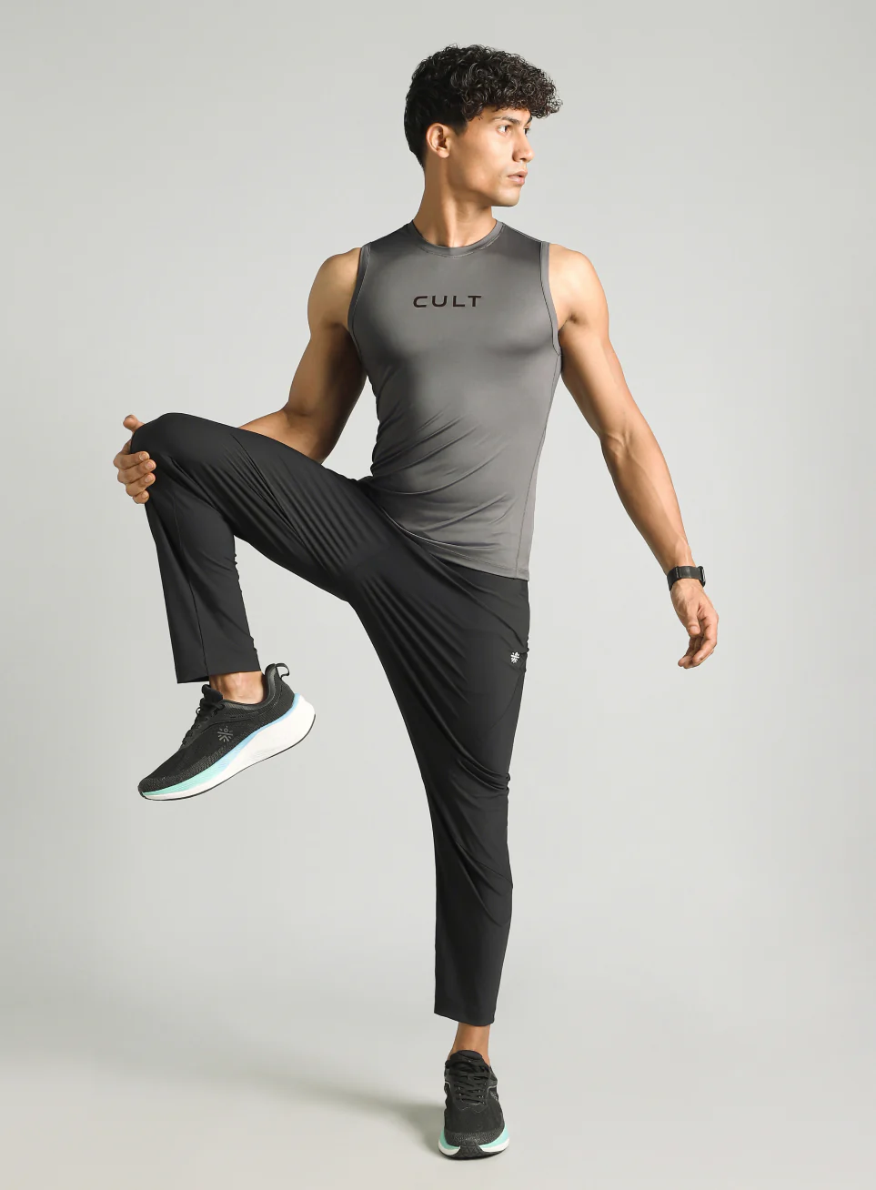 Men's Dark Grey Power Lifter Compression Tank - Image 2
