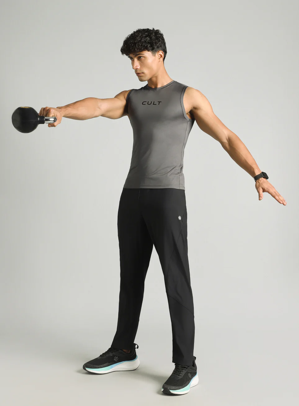 Men's Dark Grey Power Lifter Compression Tank - Image 3
