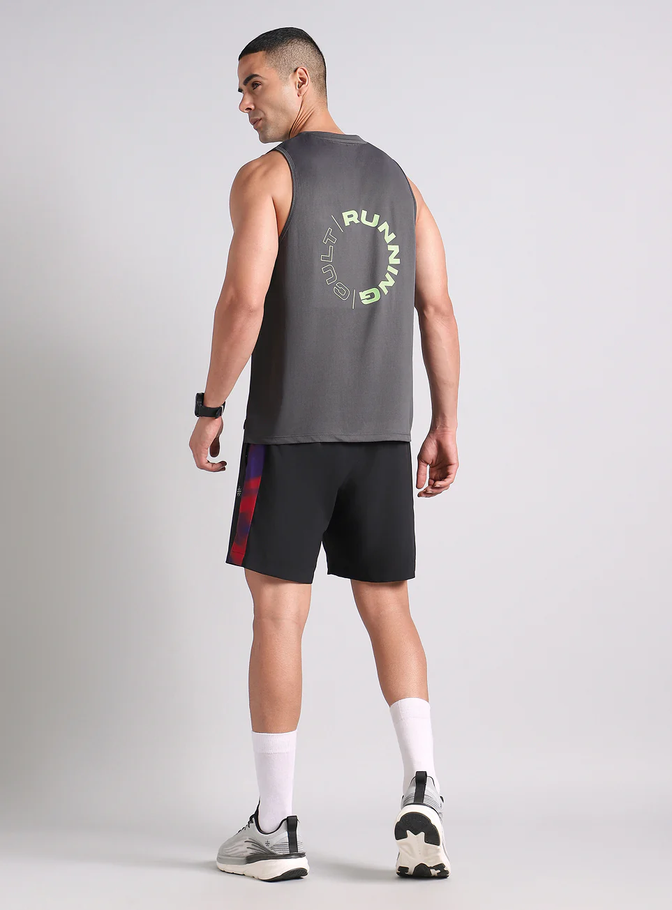 Men's Dark Grey Running Pro Tank - Image 3