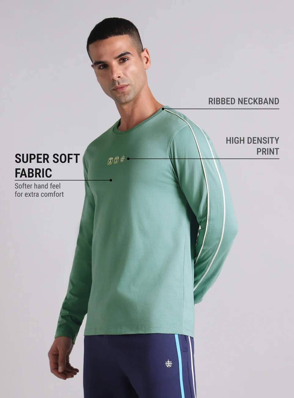 Men's Green V-Man Cult Graphic Print Full Sleeve T-shirt - Image 5