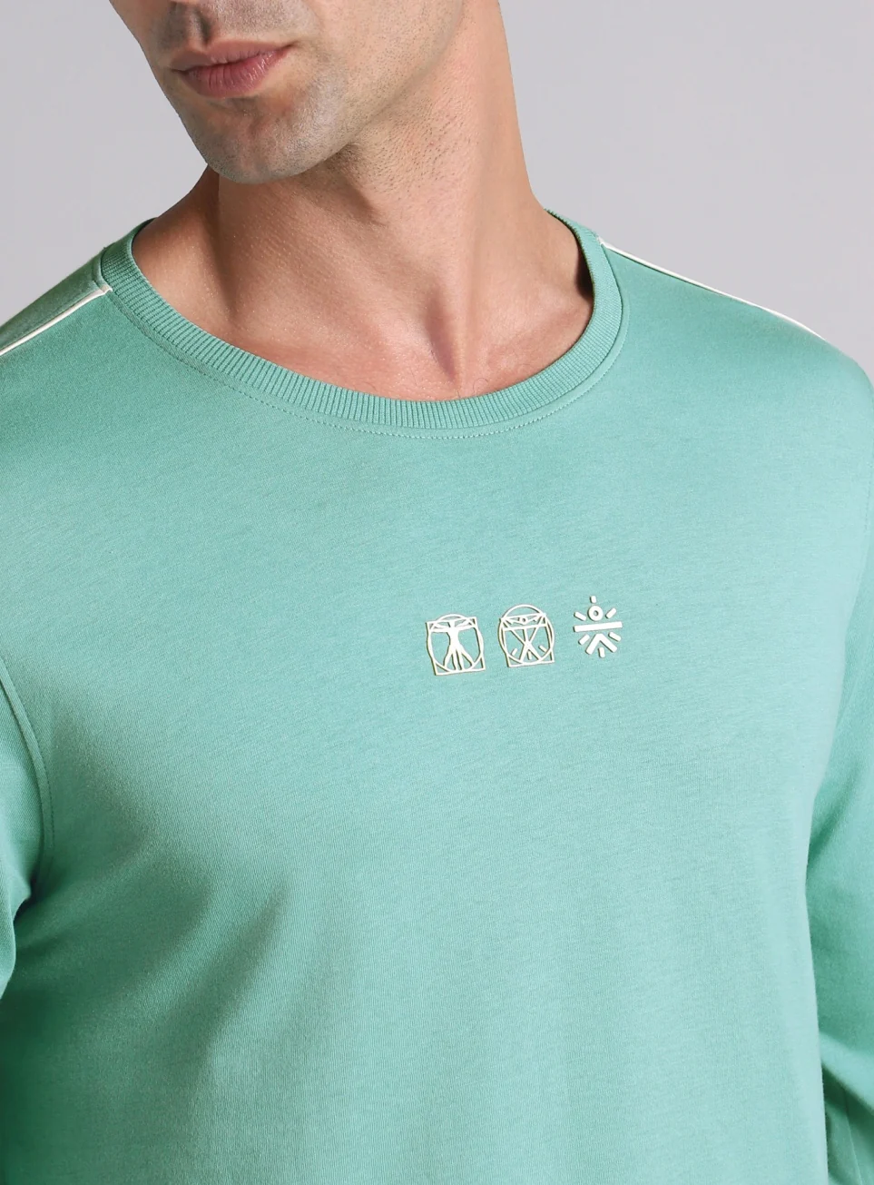 Men's Green V-Man Cult Graphic Print Full Sleeve T-shirt - Image 7