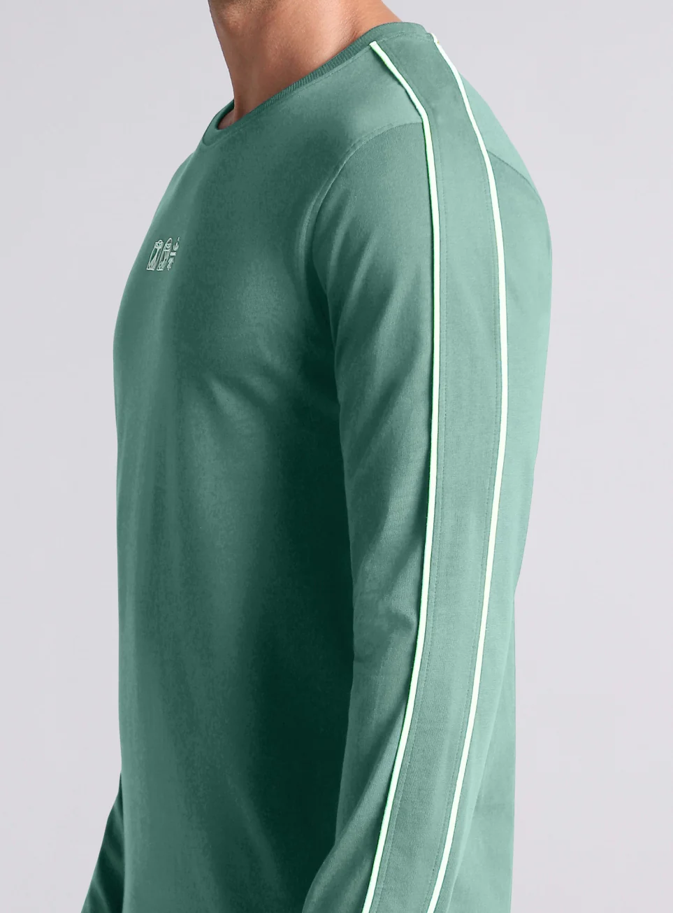 Men's Green V-Man Cult Graphic Print Full Sleeve T-shirt - Image 8