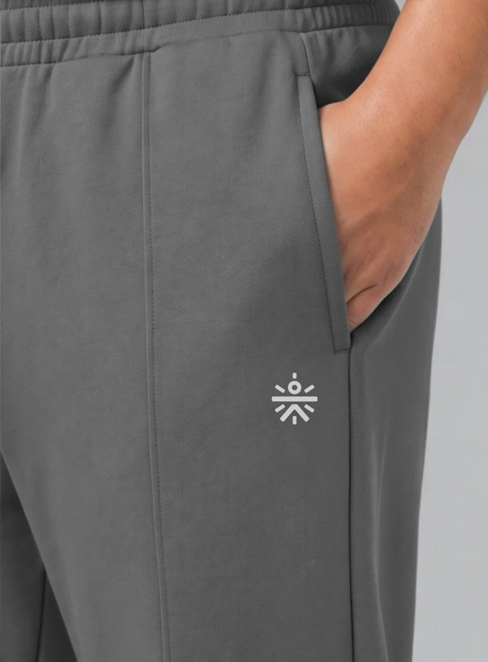 Men's Grey All Day Play Plus Size Straight Fit Trackpants - Image 7