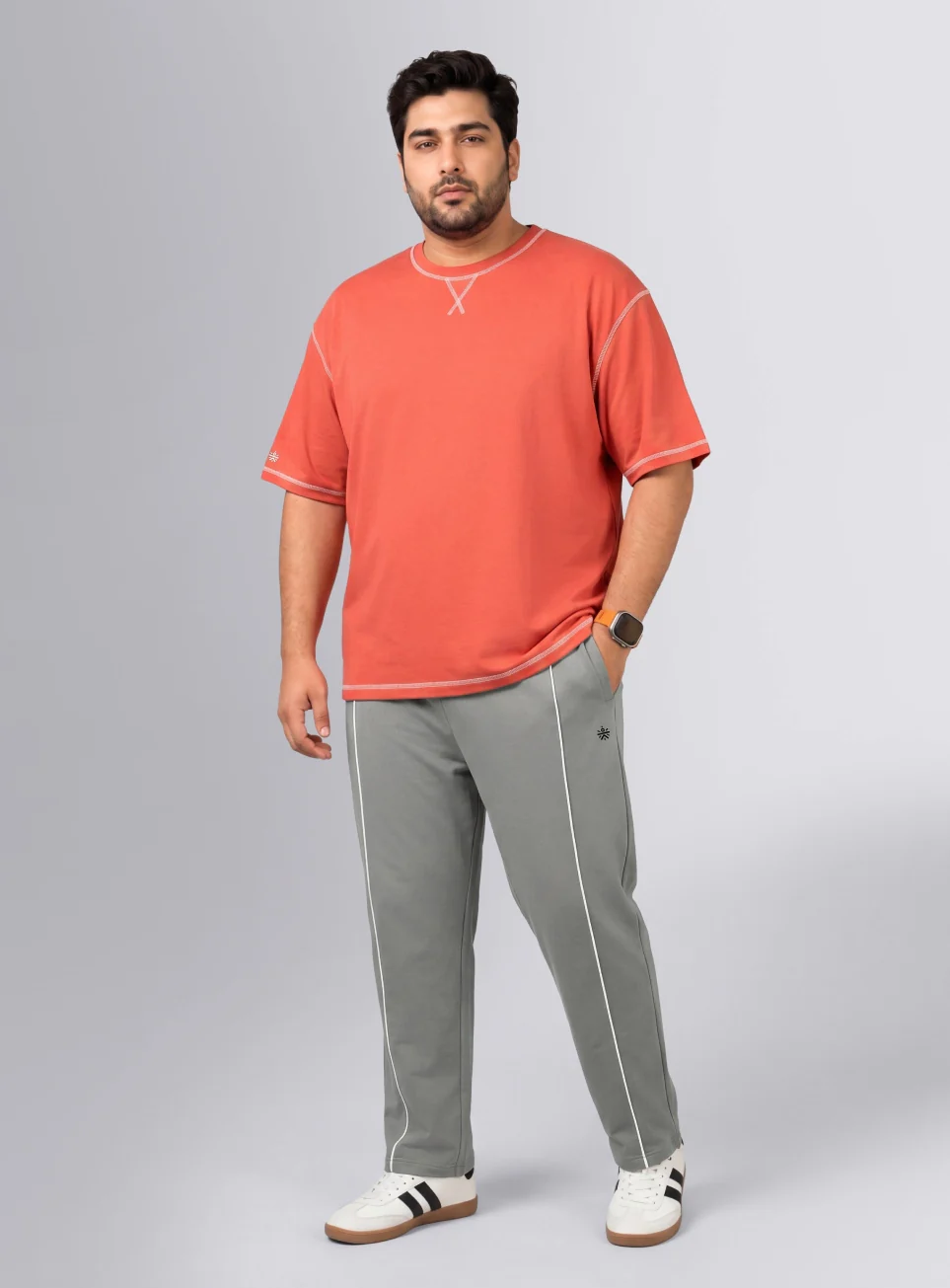 Men's Grey Beyond Play Plus Size Trackpants - Image 2