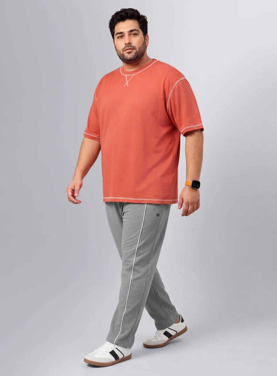 Men's Grey Beyond Play Plus Size Trackpants - Image 3